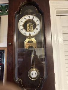 Vintage 24x8” Ethan Allen Bell Wall Clock Working Keeping Time - Picture 1 of 11