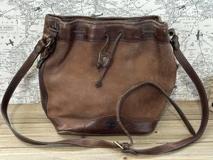 Timberland Borsa a secchiello borsa con coulisse in pelle nabuk marrone - Foto 1 di 9