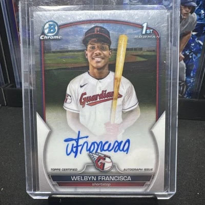 2023 Bowman Chrome Prospects Autograph Welbyn Francisca 1st Chrome Guardians - Image 1 of 2