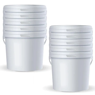 POSH Eimer mit Deckel 2L - [10x] Weiß, Kunststoff, lebensmittelecht