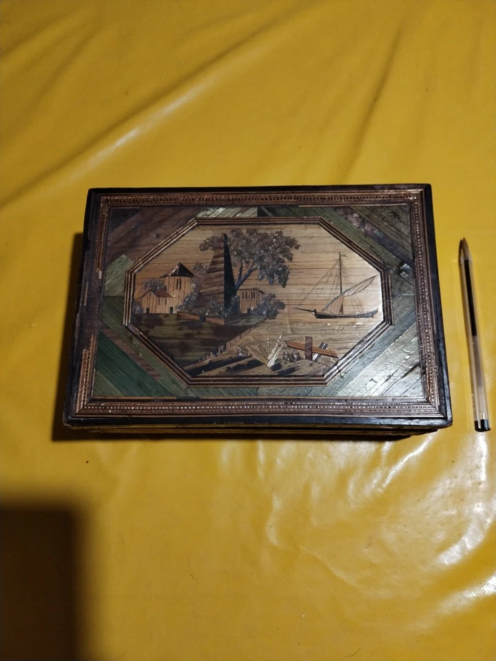 Boite Marqueterie De Paille - Photo 1/4