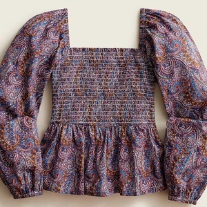 J. Top Crew Smocked In Liberty Tropical Prince Taglia S Coquette Cottagecore Prairie - Foto 1 di 11