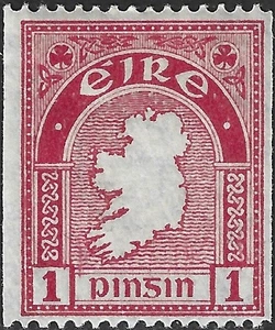 1934 Irland Sg 72c 1d Scharlachrot 15xImperf Coil Stempel montiert postfrisch - Bild 1 von 2