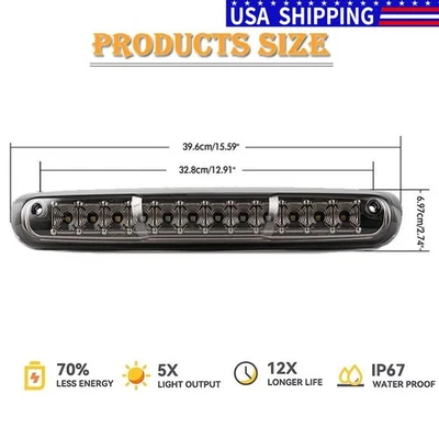 3RD Third Brake LED Backlight Reverse Stop Lights For Hummer H3T GMC Chevrolet Foto 1 de 4