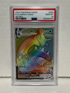 PSA 10 2020 Pokemon Sword & Shield 203/202 Lapras VMAX Secret Rare Full Art - Picture 1 of 2