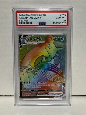 PSA 10 2020 Pokemon Sword & Shield 203/202 Lapras VMAX Secret Rare Full Art - Image 1 of 2