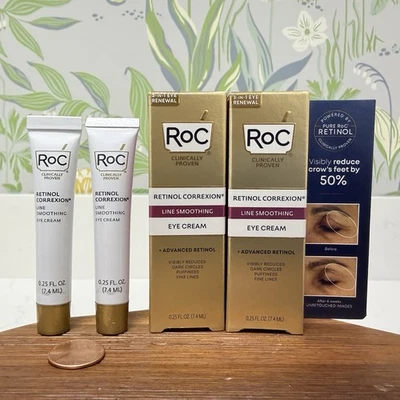 RoC Retinol Correxion Line Smoothing Anti-Aging Eye Cream 0.25oz 7.4ml Ea 2 Pack - Image 1 of 2