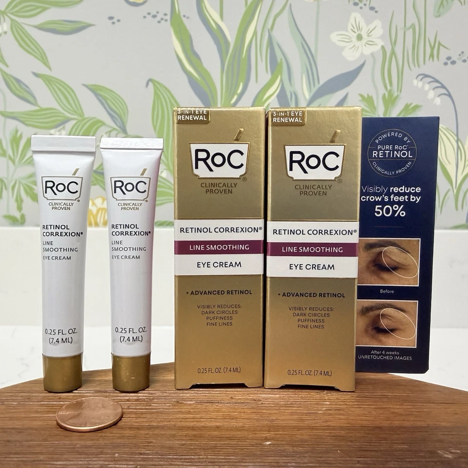 RoC Retinol Correxion Line creme alisador antienvelhecimento para os olhos 0,25 oz 7,4 ml Ea pacote com 2 - Imagem 1 de 2