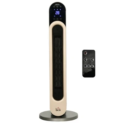 HOMCOM Stufetta Elettrica con Temperatura Regolabile e Telecomando Argento - Immagine 1 di 4