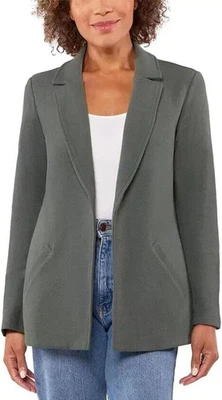 Matty M Ladies' Knit Boyfriend Blazer, Dark Sage, L - Image 1 of 4
