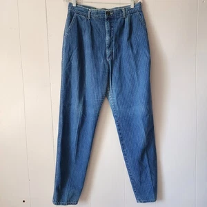 Vintage 70er Lee Jeans Tapered Nadelstreifen Talon Reißverschluss 32 x 31 - Bild 1 von 16