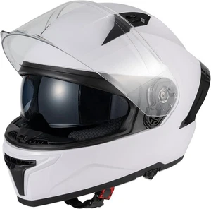 Favoto Full Face Helmet with Dual Visors, DOT Approved Motorcycle Helmet Size L - Picture 1 of 3