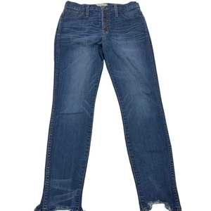 Madewell Jeans Womens 29 Blue 10" High Riser Skinny Skinny Chewed Hem Edition - Picture 1 of 11