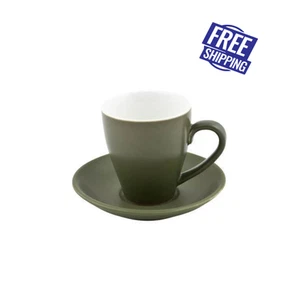 36x Coffee Cup & Saucer Sage Green 200mL Bevande Cono Tea Hot Chocolate Cups - Picture 1 of 1