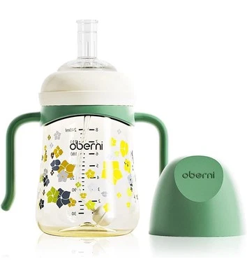 PPSU tazas para sorber sin derrames, botella de agua de paja ponderada para niños pequeños con mango, derrame... Foto 1 de 4