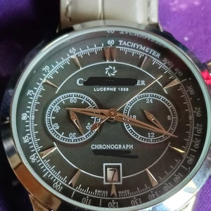 Men's luxury 43mm Carl F. B. clone. Sapphire, Date, Chrono, Leather - Picture 1 of 11