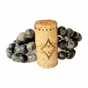Vintage Wine Cork Grey Jasper Stone Bracelet 3 Strand Bracelet Rare OOAK - Picture 1 of 6