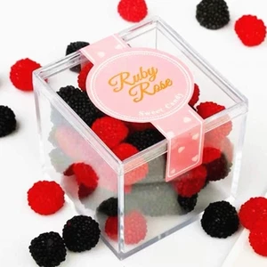 Acrylic Box with Lid Clear Display Box Plastic Square Cube Jewelry Storage Co... - Foto 1 di 7