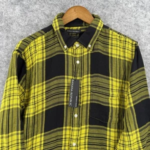 Banana Republic Shirt Mens Large Plaid Double Faced Untucked Slim Fit Casual - Picture 1 of 12