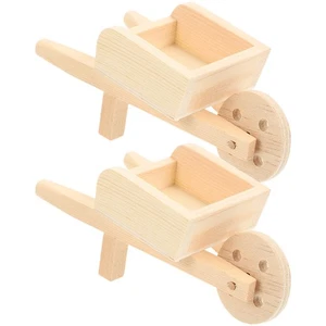  2 Pezzi Carriola da Giardino in Miniatura Carrello in Legno Carriole Miniature - Foto 1 di 12