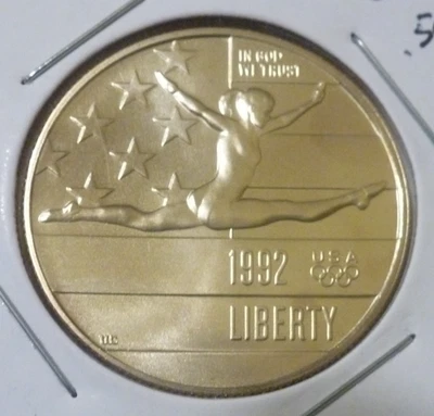1992-P, XXV OLYMPIAD, CLAD, COMMEMORATIVE HALF DOLLAR, UNC - Image 1 of 4