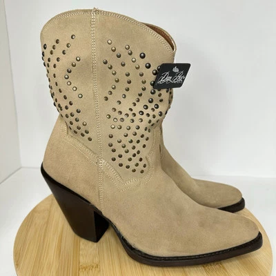 Catálogo Sundance Dan Post Botas de Vaquero Tachonadas Gamuza Tostada Talla 9.5 NUEVAS Foto 1 de 4