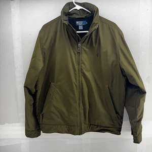 Vintage Polo Ralph Lauren Jacket Coat Men's Size M Olive Fleece Lined Full Zip - Picture 1 of 6