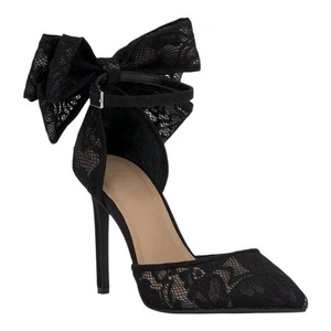INC Women's Sanira Bow Lace Stiletto Heel Pumps Black Size 9 1/2 - Picture 1 of 5