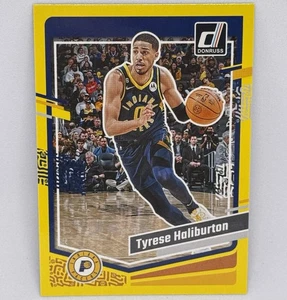 2023-24 Panini Donruss Tyrese Haliburton Yellow Flood - Pacers Color Match SP 🔥 - Picture 1 of 2