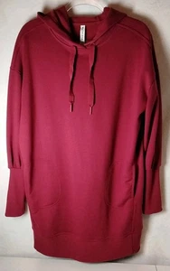 Athleta Gr. Medium Canyon Red Mala Hoodie Kleid mit Taschen & Rippbündchen/Saum - Bild 1 von 11