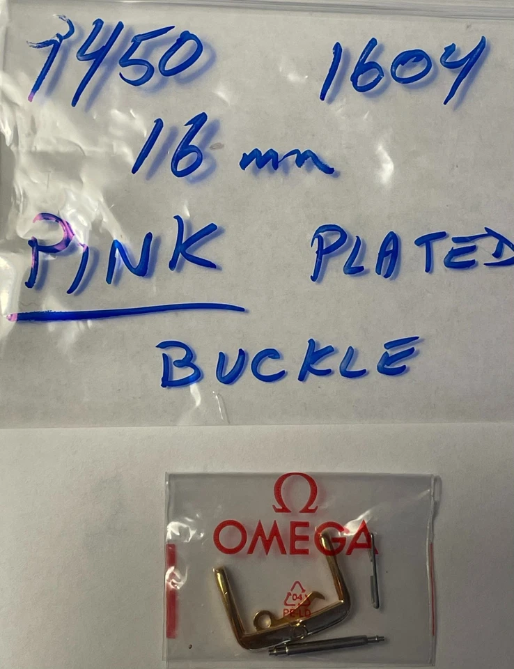 GENUINA HEBILLA OMEGA 9450-1604 NUEVA HEBILLA DE RELOJ CHAPADA EN ORO ROSA 16 MM Foto 1 de 1