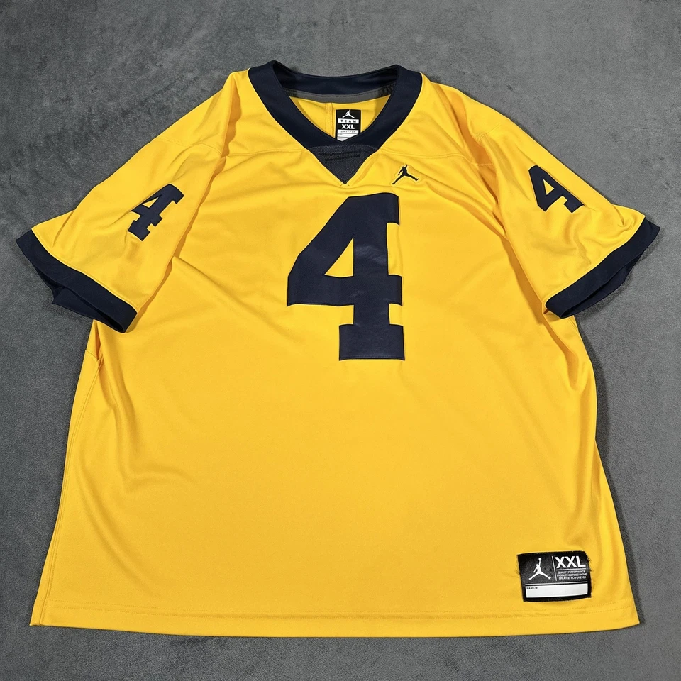 Мужская футболка Nike Jordan Jumpman Dri-FIT командный футбол 2XL желтая темно-синяя номер 4 - Изображение 1 из 4