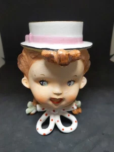 Jarrón cabeza niña vintage - Napco 1H1936 - Imagen 1 de 5