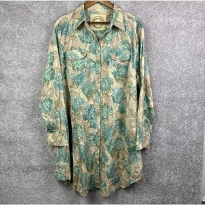 Ein seltenes Vogel Kleid Damen Blumen Tunika Used Western Glitzer Perlen Druckknopf XL - Bild 1 von 7