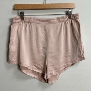 Quince Toasted Almond 100% Washable Silk Pajama Shorts Size Large - Picture 1 of 10