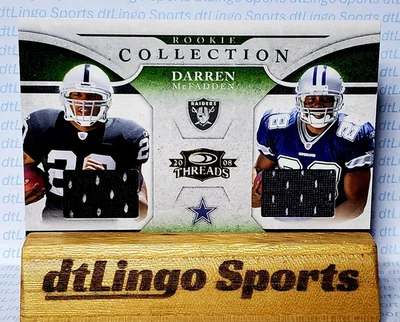 2008 Donruss Threads McFADDEN & JONES #RCCM-14 RC Collection event-worn jsy 500 - Image 1 of 4