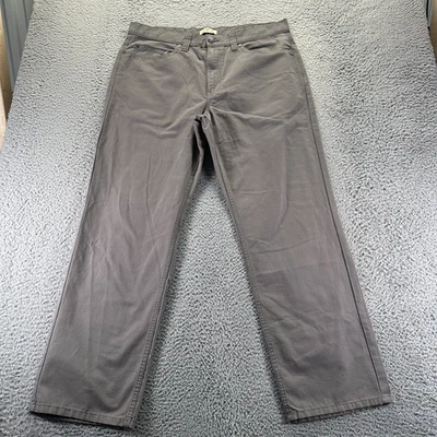 Pantalón Blue Mountain Hombre 38x32 Gris Algodón Chino Recto Preppy Negocios Carrera Foto 1 de 4