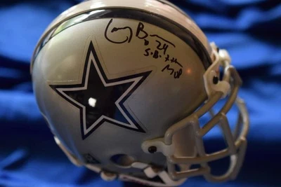 Larry Brown Beckett BAS Autograph Mini Helmet Signed Cowboys - Imagem 1 de 2