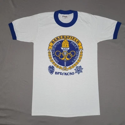 Camisa De Colección Bakersfield Policía Juegos Olímpicos Hombres Pequeña California BPD KCSO 1988 80s Foto 1 de 4