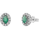 Earrings Bliss Regal 20085216 Earrings White Gold Diamonds And Emeralds Green