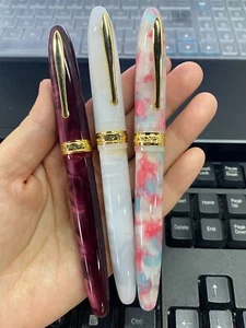 Nuova penna stilografica Hongdian N9 resina EF/lama lunga M pennino ufficio penna scrittura regalo - Foto 1 di 12