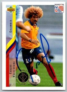 CARLOS VALDERRAMA Signed Autograph Upper Deck 1994 World Cup Soccer Card