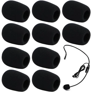 Popschutz Mikrofon Windschutz Lavalier Mini-Mikrofon Headset 10 Stück (Schwarz) - Bild 1 von 2