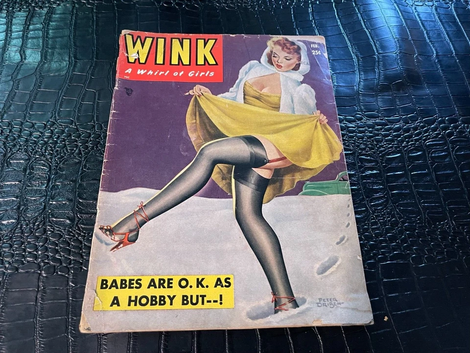 FEBRUARY 1951 WINK pinup magazine GGA -SNOW - HIGH HEELS - Image 1 of 1