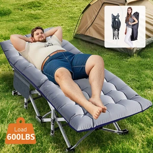 ABORON Camping Cot for Adults Heavy Duty Comfortable Military Army Mattress &Bag - Picture 1 of 21