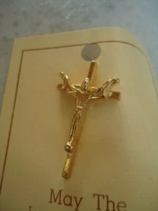 Catholic Golden Cross Tac Pin 1 ¼” X ½” - Picture 1 of 3