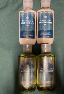 Bath and Body Works Twinkling Midnight Sky 2 Lotion & 2 Duschgel - Bild 1 von 2
