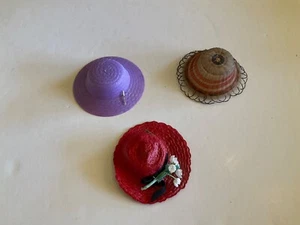 Vintage Vogue Jill Doll Accessories Three Hats 3 1/2” D - Picture 1 of 4