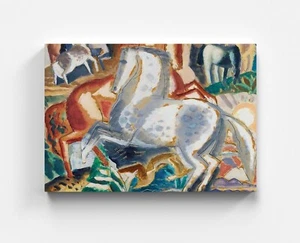 Leinwandbild Leo Gestel Horses in Landscape Decor Wandbild Artist Kunst Art - Foto 1 di 7