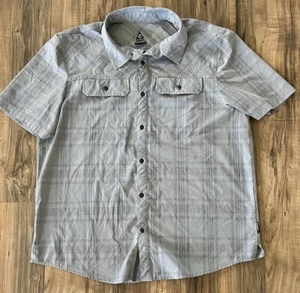 Gerry Button Up Gray Plaid Short Sleeve Lightweight Outdoor Shirt Men’s XL - Picture 1 of 4